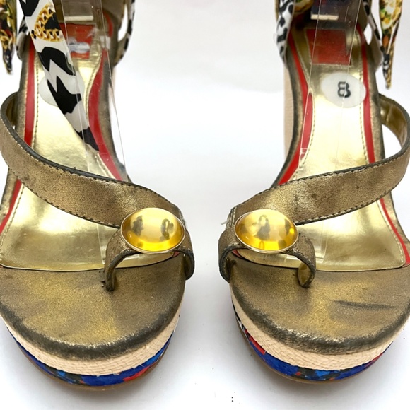 Carlos Falchi Platform Wedge Sandals - Picture 12 of 14